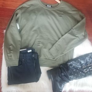 Jolie & Joy Sweater in a hunter green